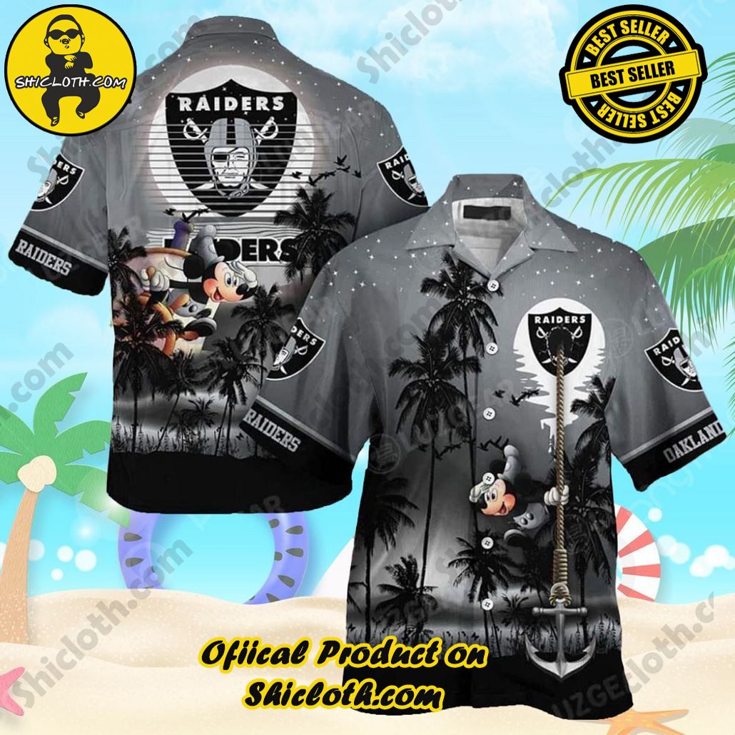 Cool Disney Mickey Mouse Las Vegas Raiders Hawaiian Shirt