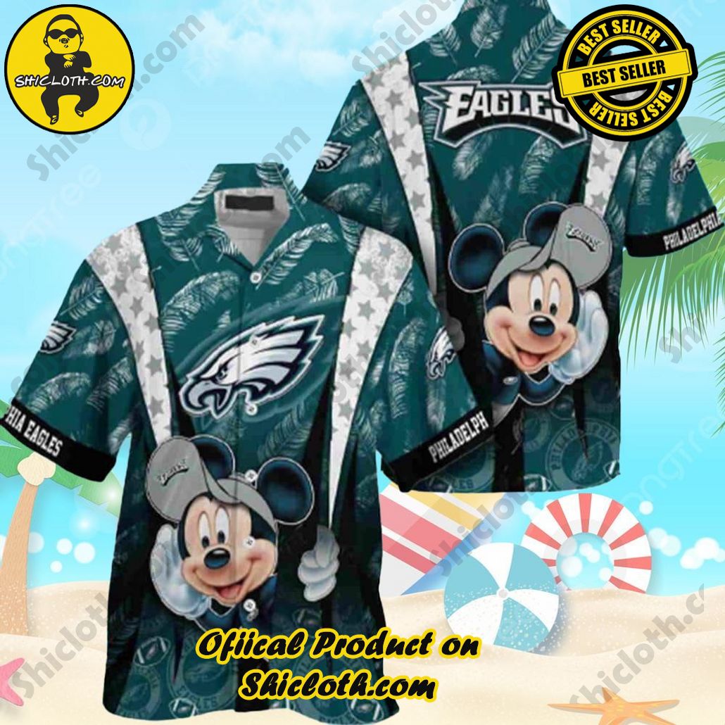 Cool Disney Mickey Mouse NFL Philadelphia Eagles Hawaiian Shirt