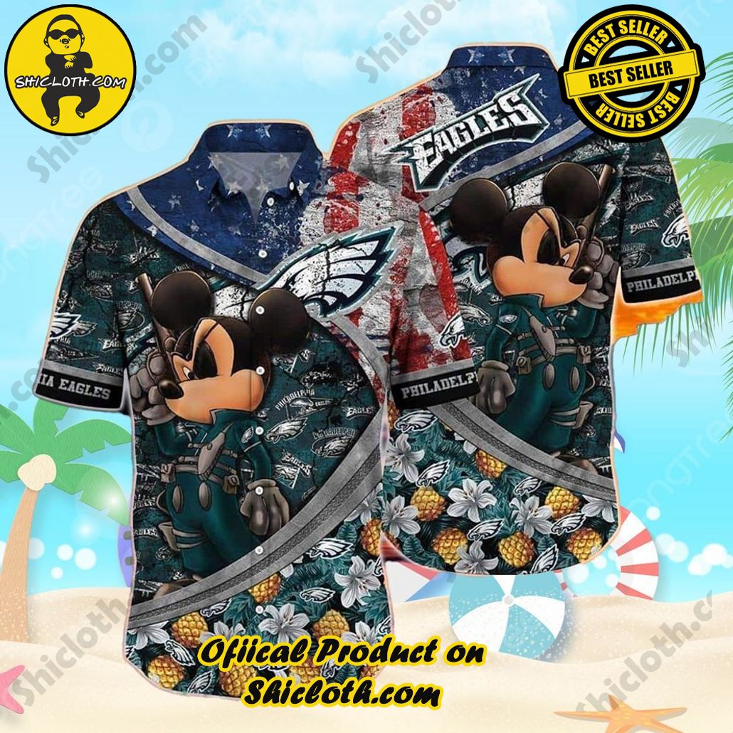 Cool Disney Mickey Mouse Philadelphia Eagles NFL Hawaiian Shirt