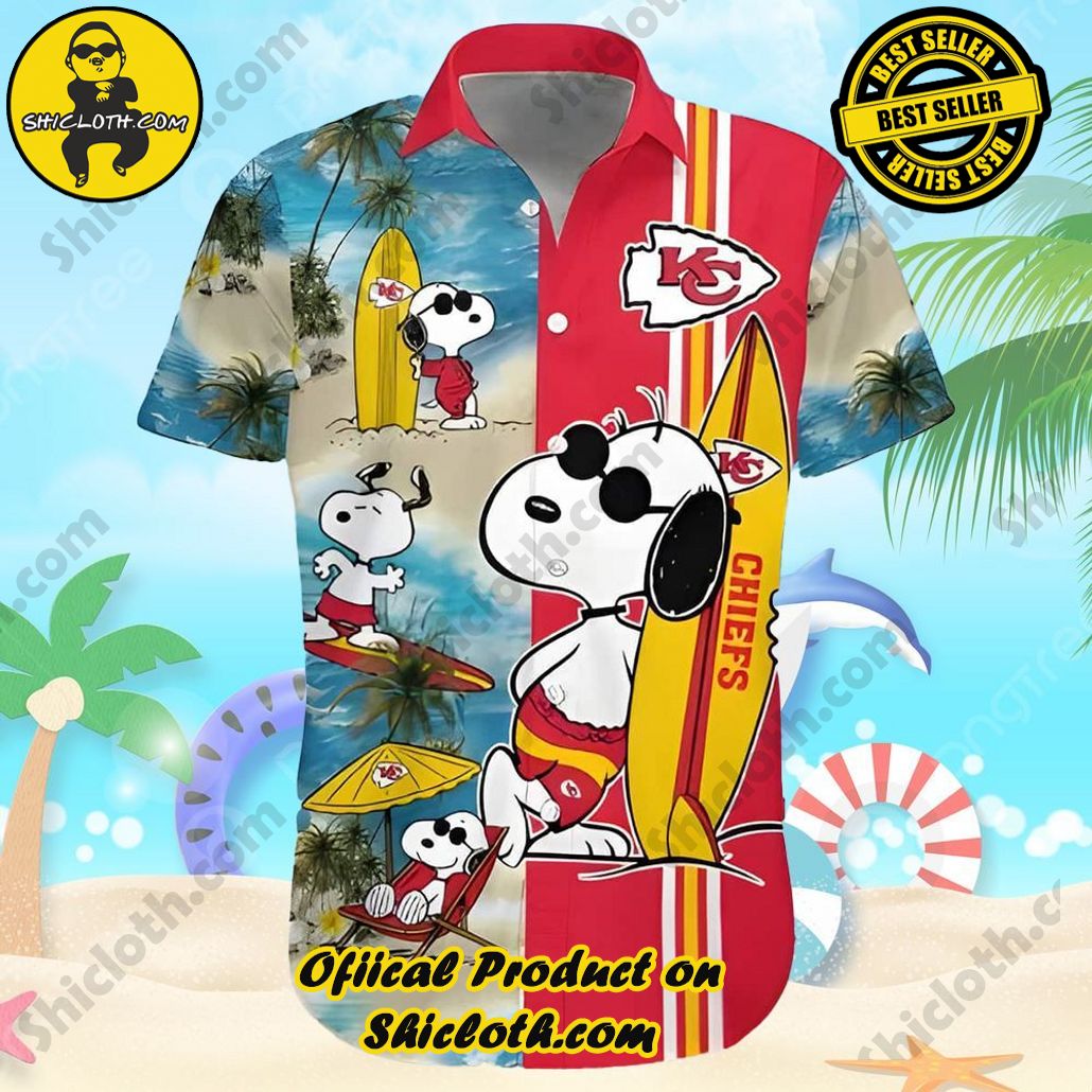 Cool Snoopy Surfing Kansas City Chiefs Hawaiian Shirt