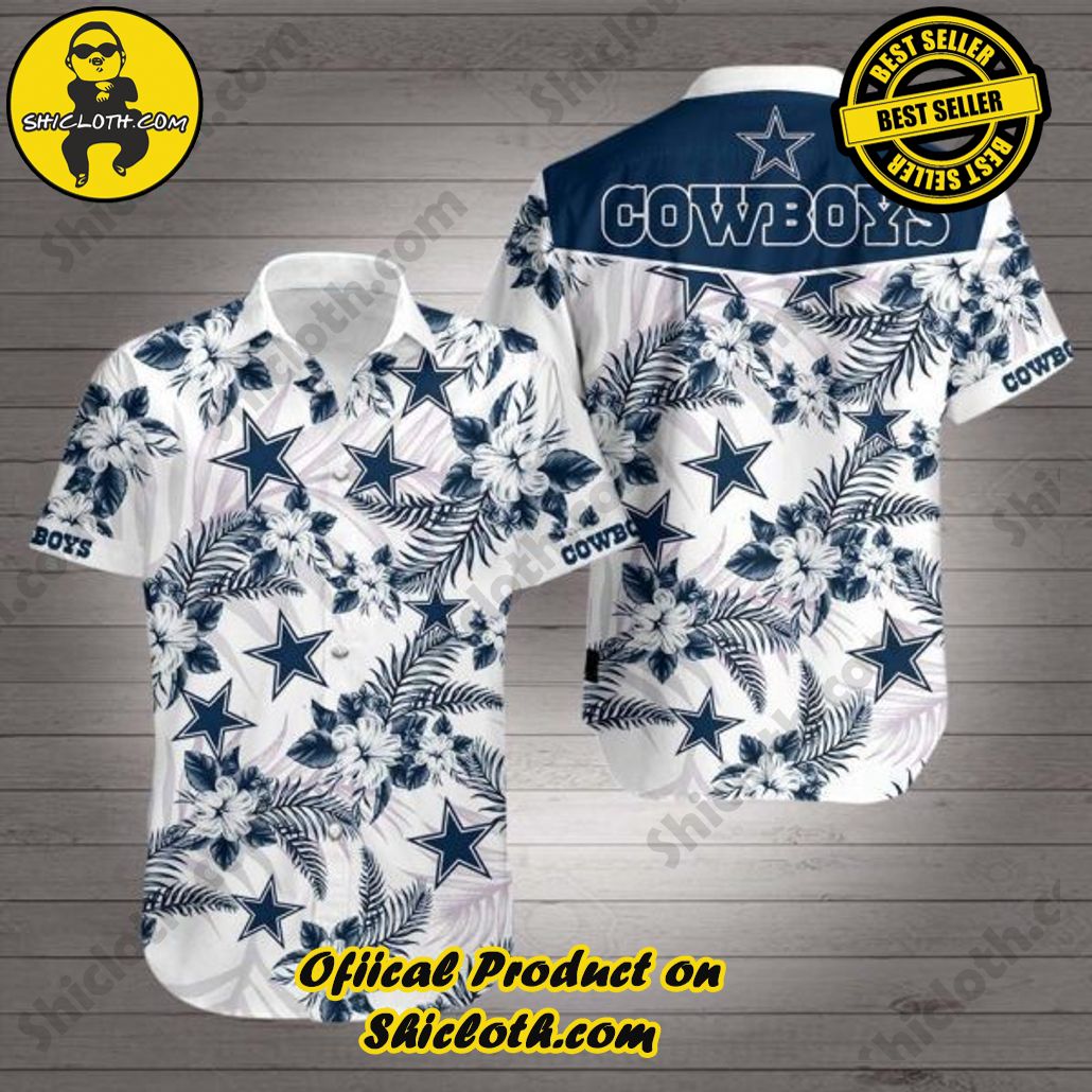 Dallas Cowboys Amidst Blossoming Starflowers on Hawaiian Shirt