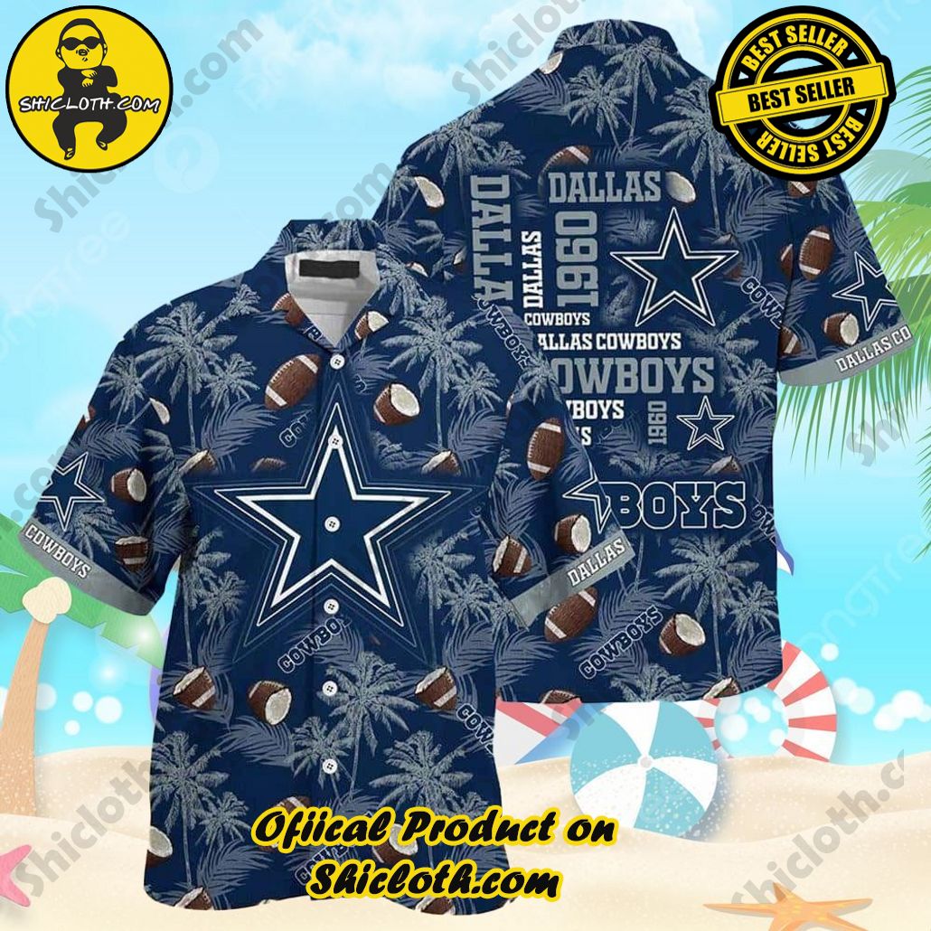 Dallas Cowboys Hawaiian Shirt Coconut Tree Pattern Summer Beach Gift