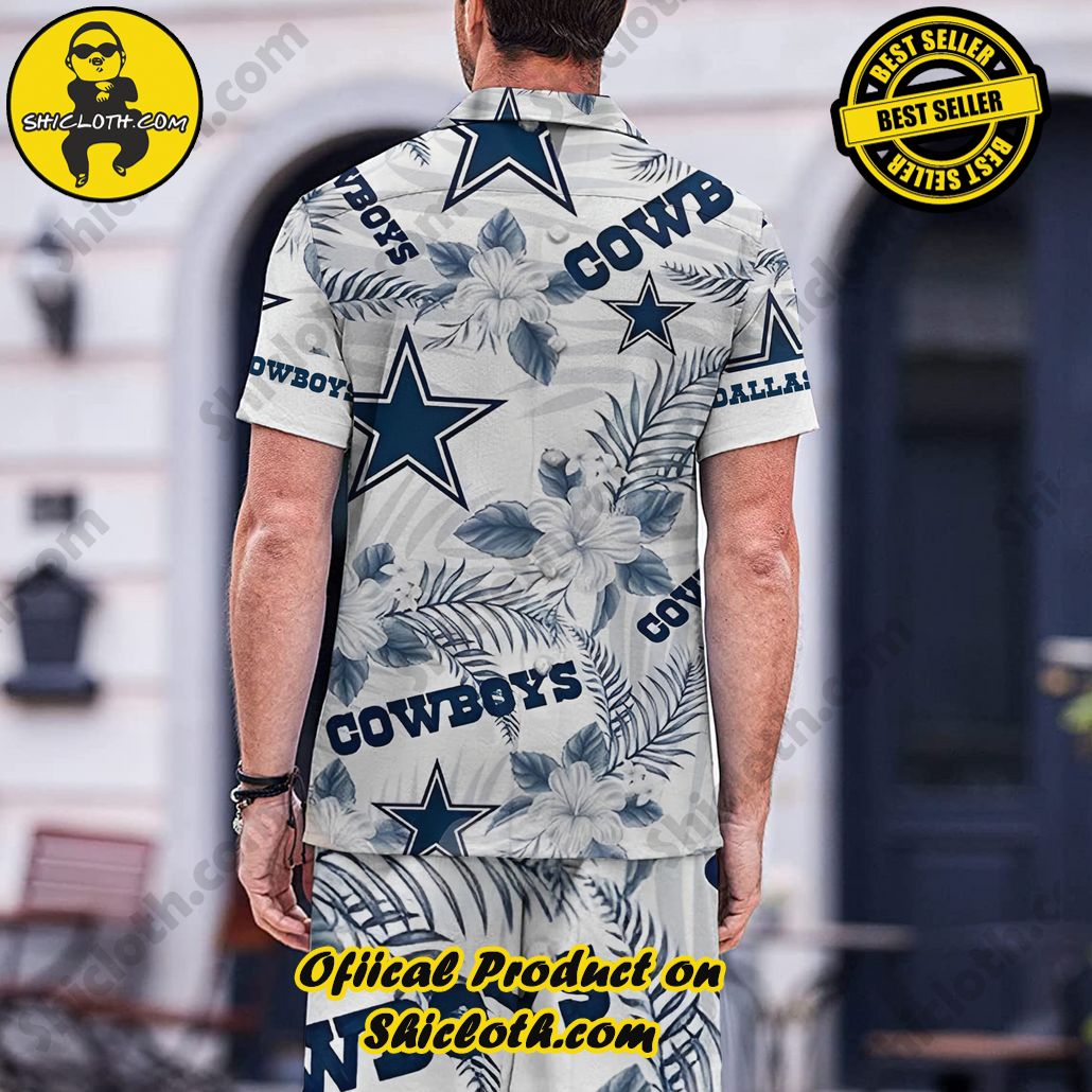 Dallas Cowboys Men?s Island Vibe Hawaiian Shirt Shorts Gear