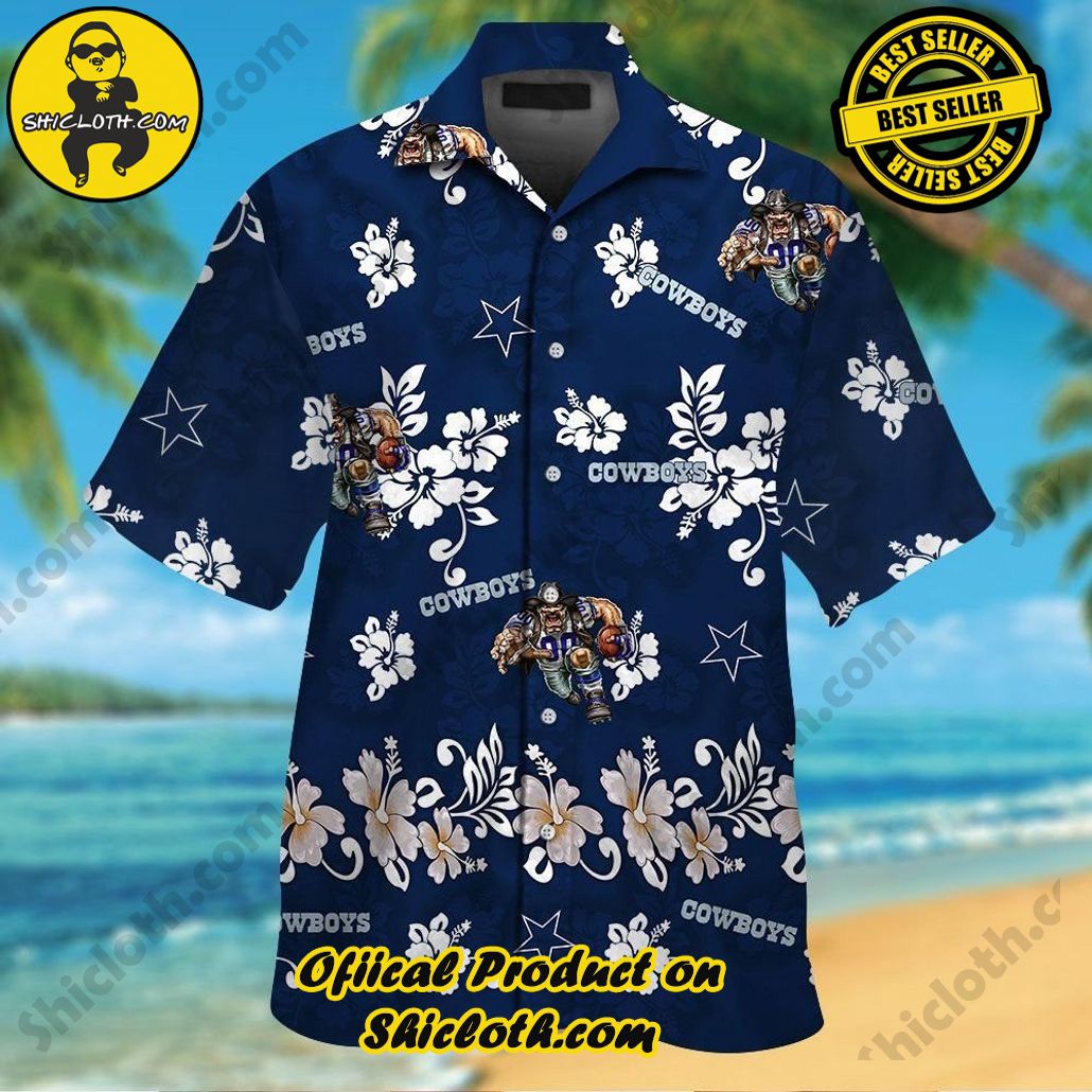 Dallas Cowboys Short Sleeve Button Up Tropical Hawaiian Shirt VER016