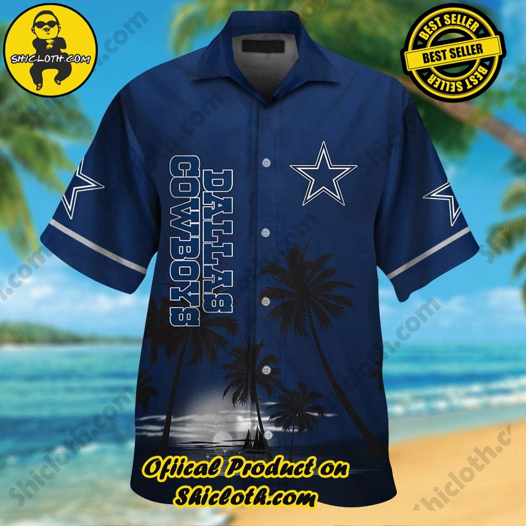 Dallas Cowboys Short Sleeve Button Up Tropical Hawaiian Shirt VER030