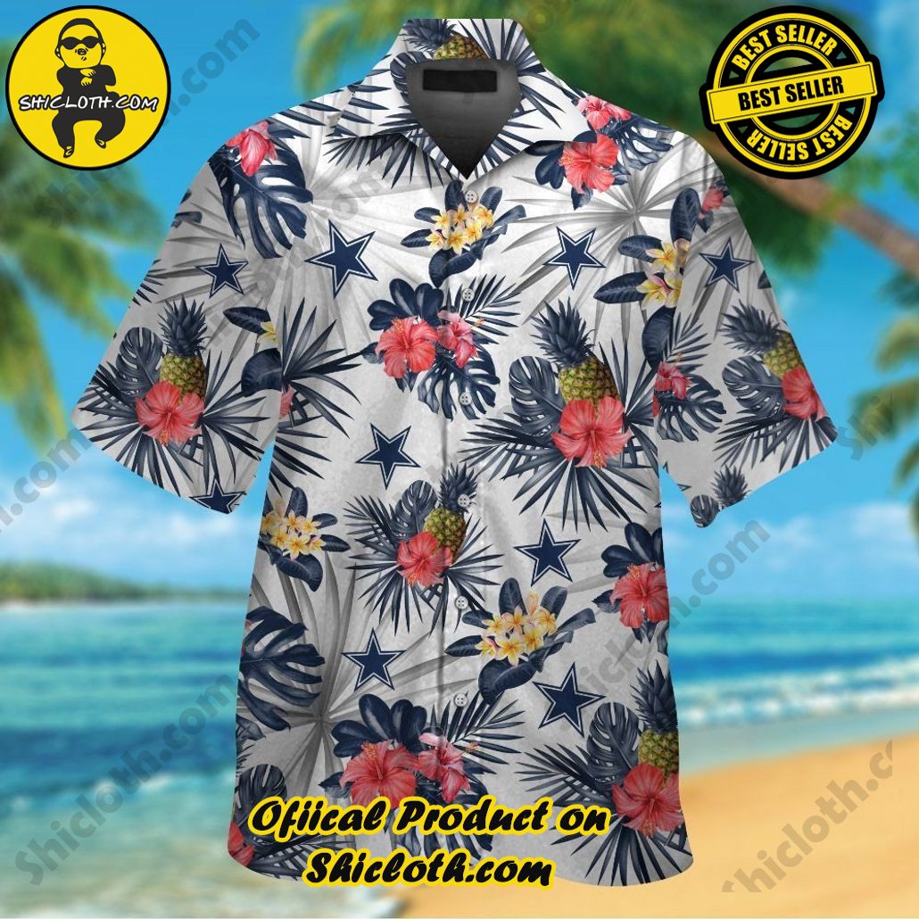 Dallas Cowboys Short Sleeve Button Up Tropical Hawaiian Shirt VER07