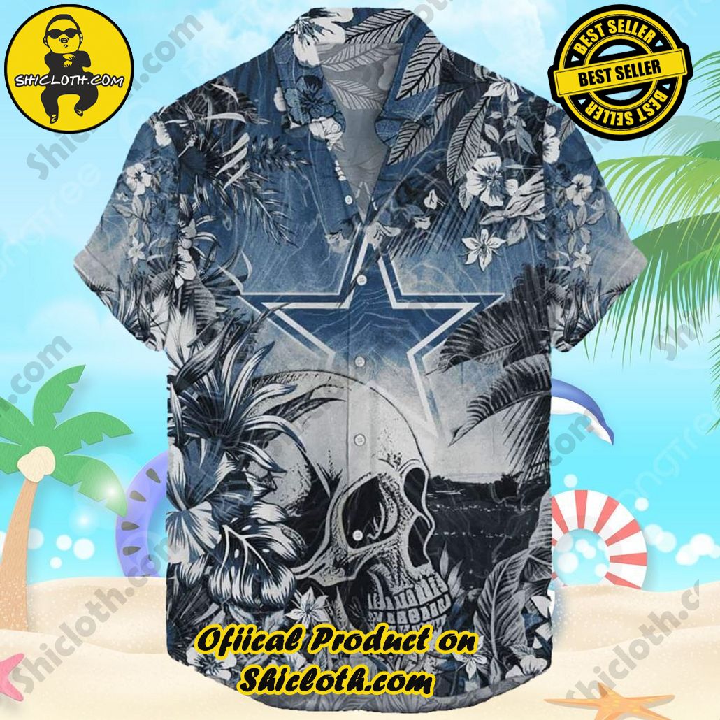 Dallas Cowboys Tropical Attire with Skull and Flower Motif