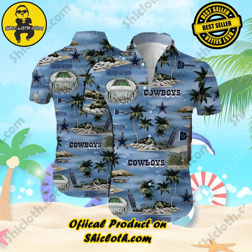 Dallas Cowboys Tropical Shirt with Island Design Beach Ideal Gift