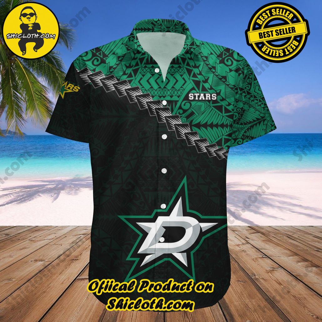 Dallas Stars Hawaii Shirt Grunge Polynesian Tattoo NHL