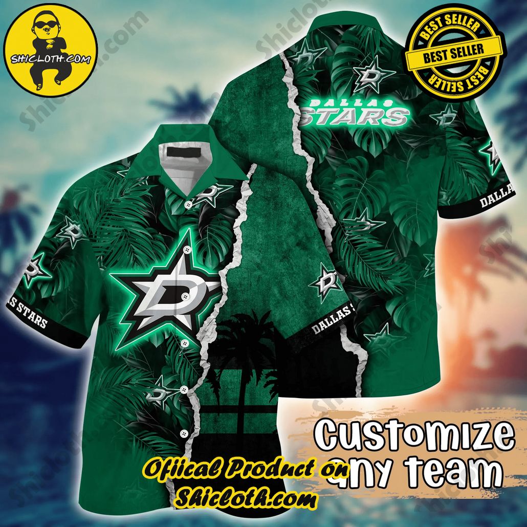 Dallas Stars NHL Hawaiian Shirt Custom Golden Hour Aloha Shirt