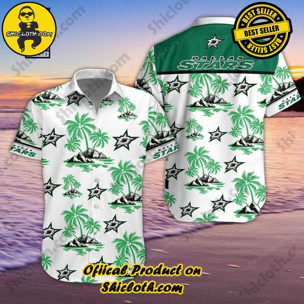 Dallas Stars Theme Hawaiian Shirt and Matching Shorts