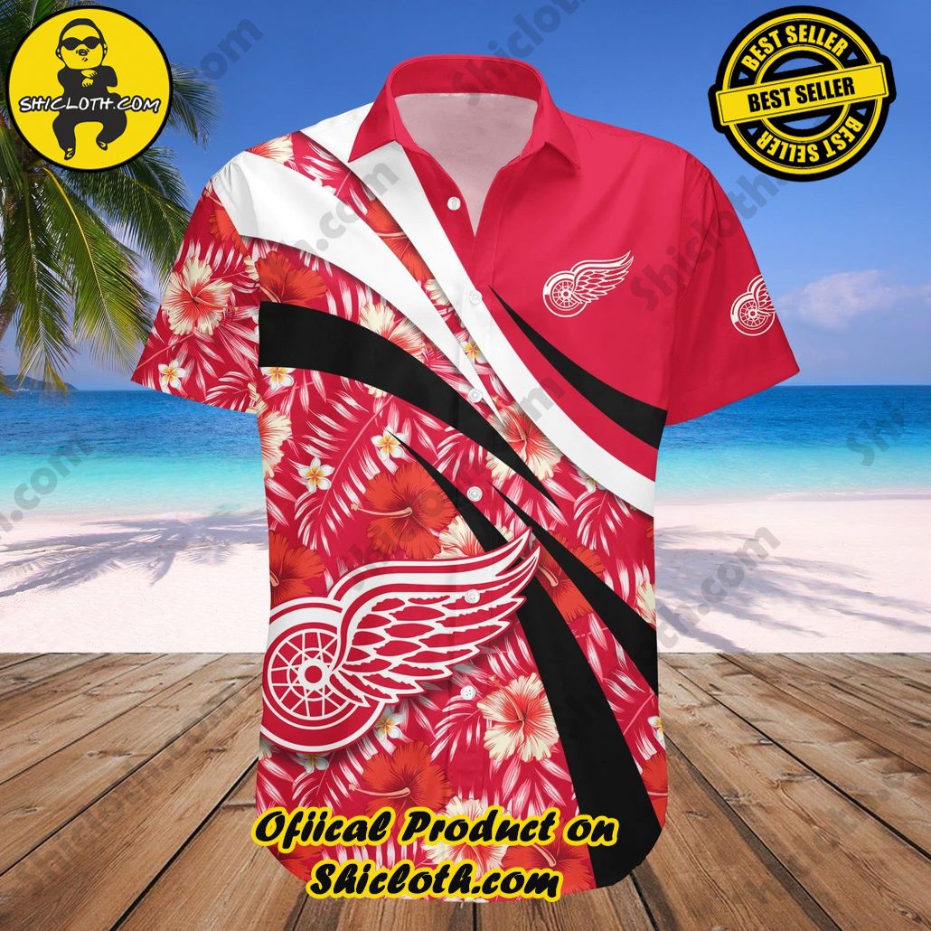 Detroit Red Wings Hawaii Shirt Hibiscus Sport Style NHL