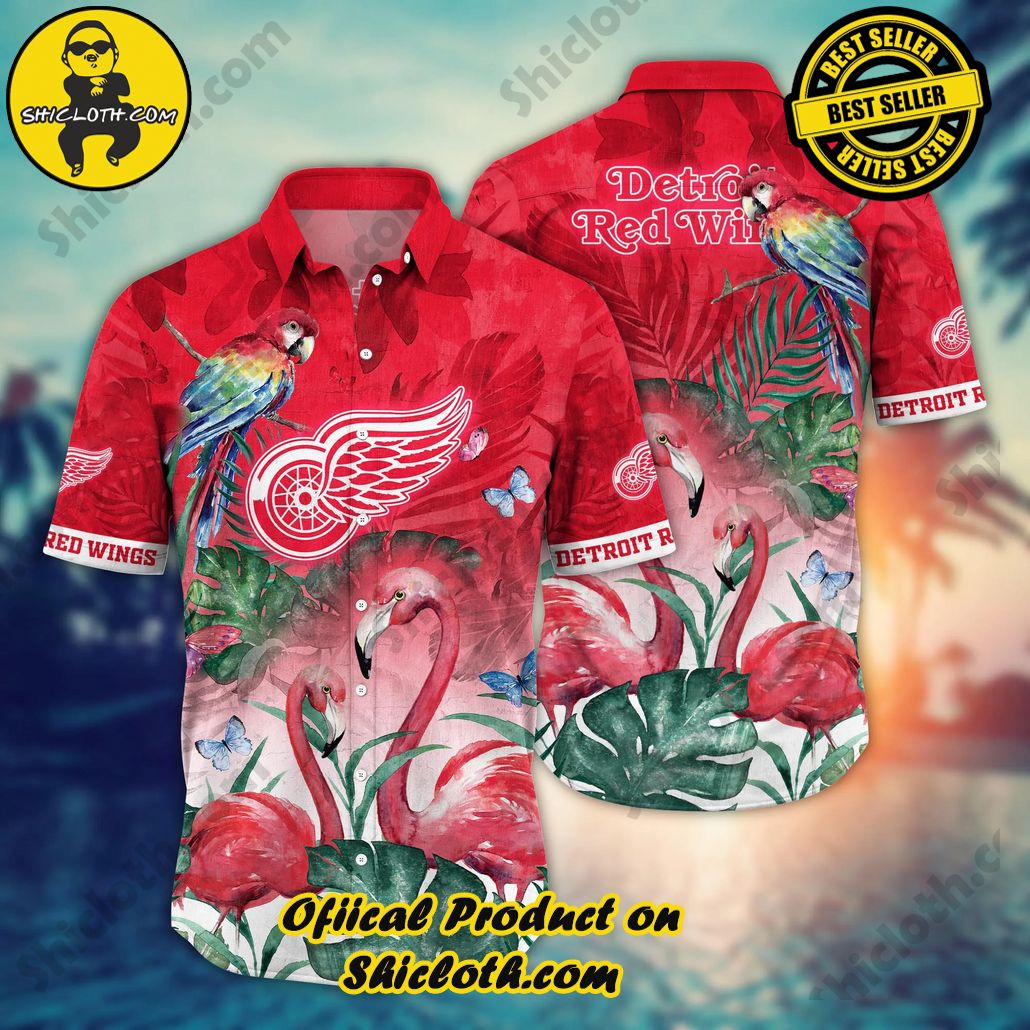 Detroit Red Wings NHL Hawaiian Shirt Festivals Aloha Shirt