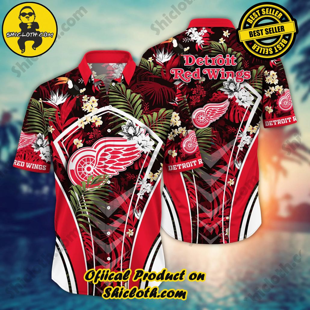 Detroit Red Wings NHL Hawaiian Shirt Mid-Year Aloha Shirt