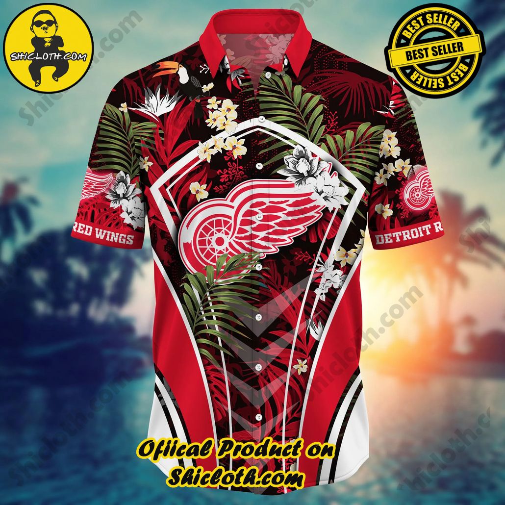 Detroit Red Wings NHL Hawaiian Shirt Mid-Year Aloha Shirt 2 Detroit Red Wings NHL Hawaiian Shirt Mid-Year Aloha Shirt - Image 2