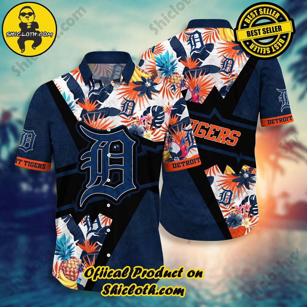 Detroit Tigers MLB Hawaiian Shirt Parasols Aloha Shirt