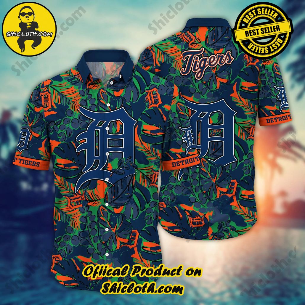 Detroit Tigers MLB Hawaiian Shirt Sun Showers Aloha Shirt