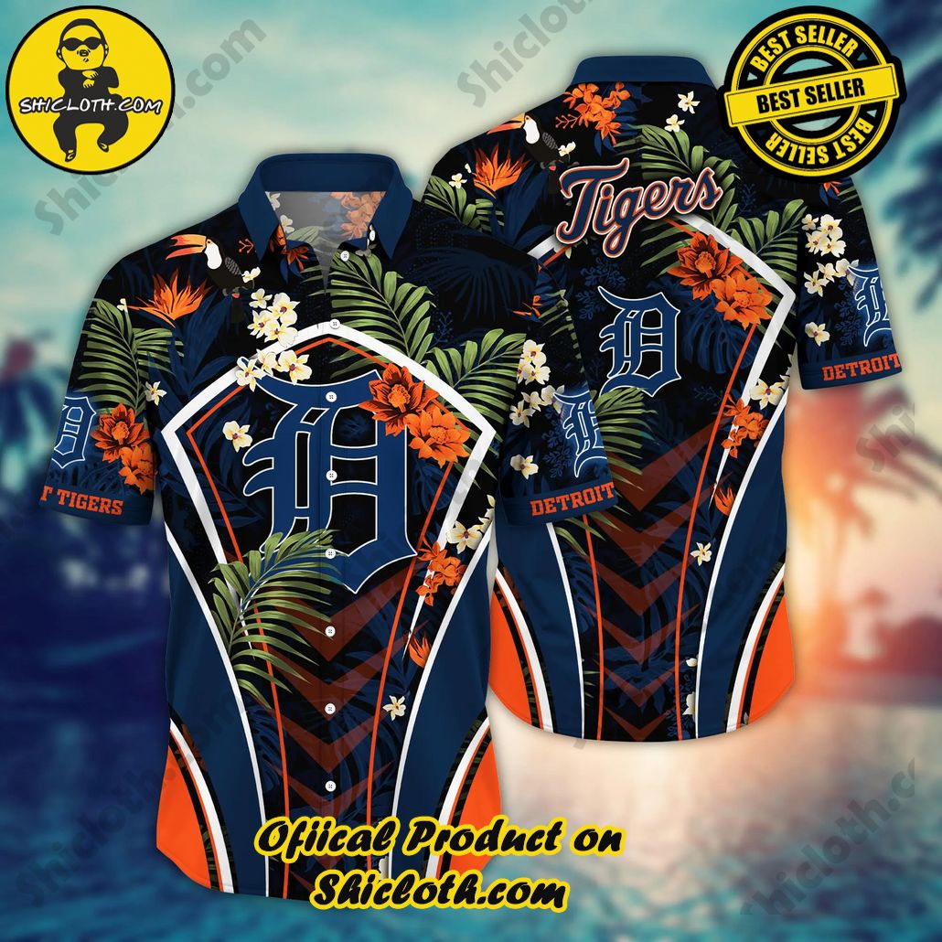 Detroit Tigers MLB Hawaiian Shirt Umbrellas (For Sun) Aloha Shirt