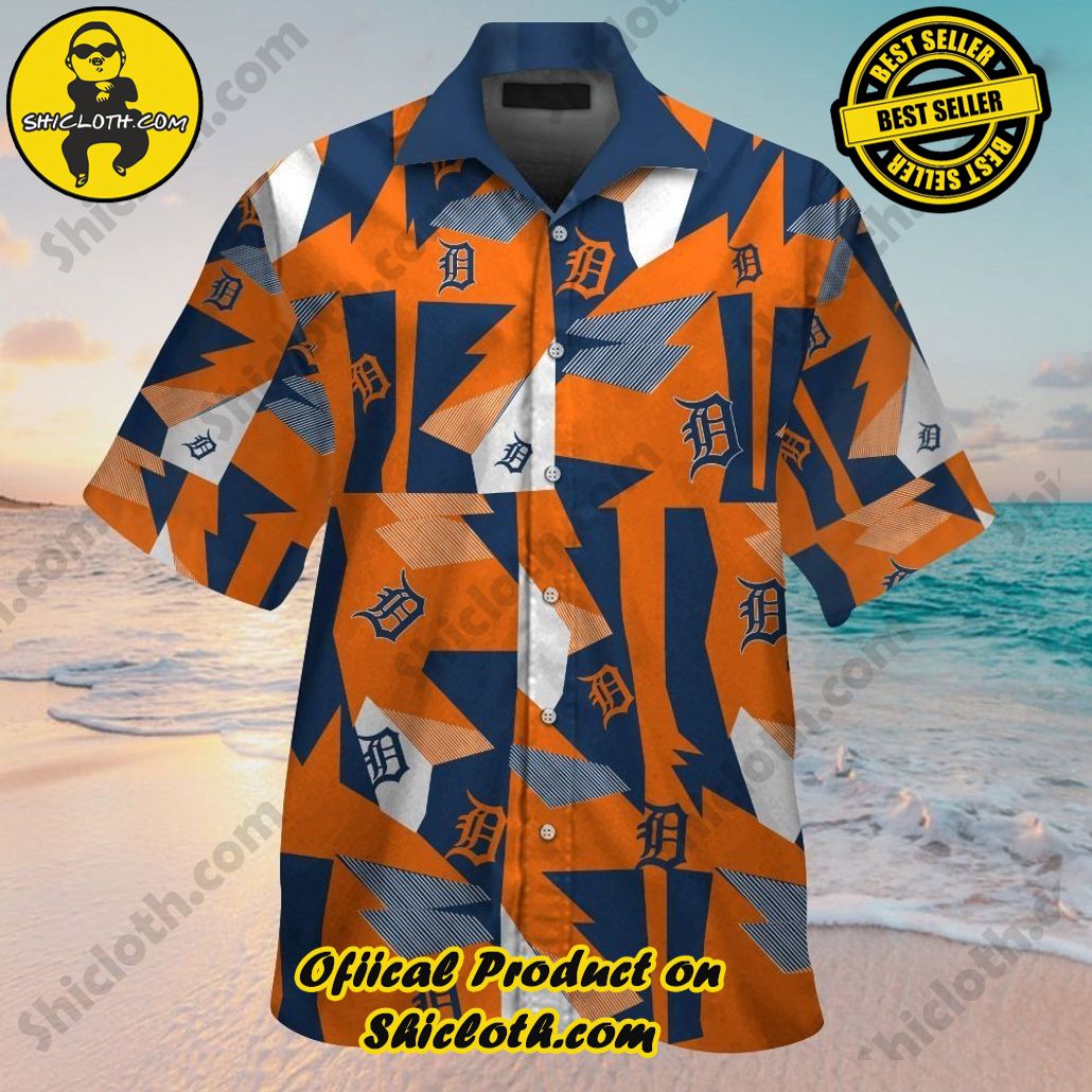 Detroit Tigers Short Sleeve Button Up Tropical Hawaiian Shirt VER08