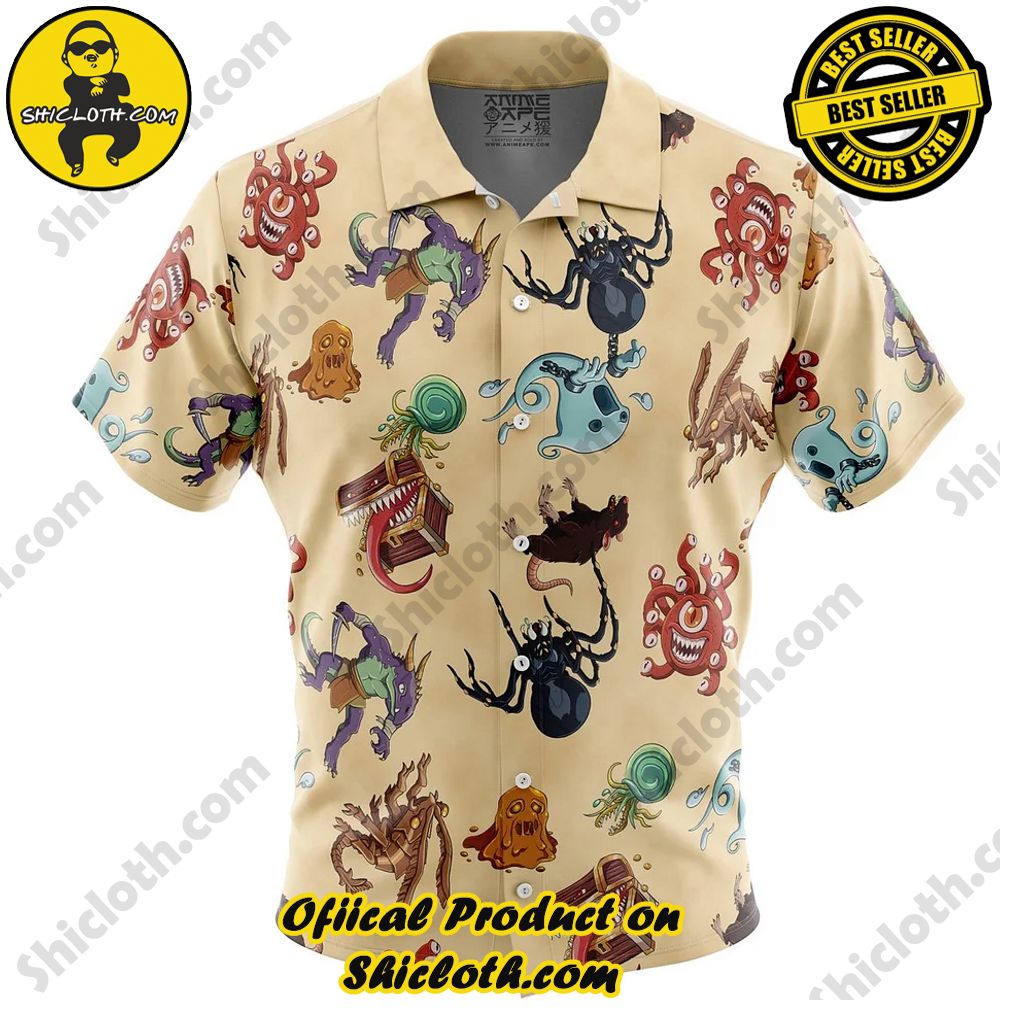 Dungeons and Dragons Pattern Button Up Hawaiian Shirt