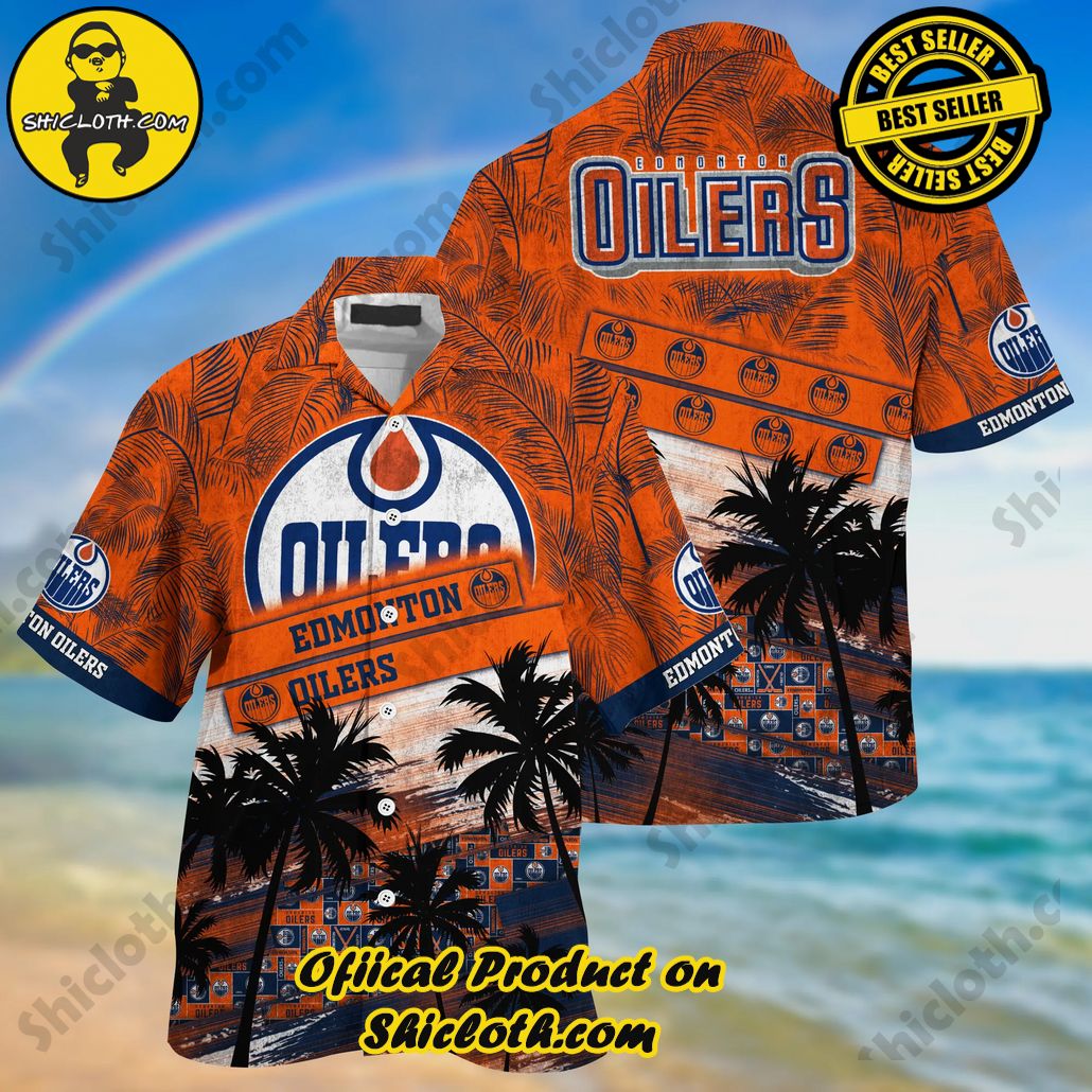 Edmonton Oilers NHL Palm Tree Pattern Hawaii Shirt For Sports Fans Unisex Sport Hawaii Shirt