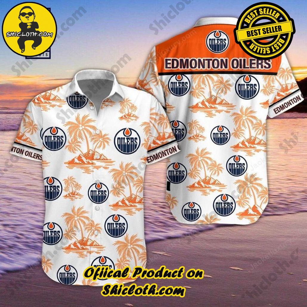 Edmonton Oilers Themed Hawaiian Shirt Duo