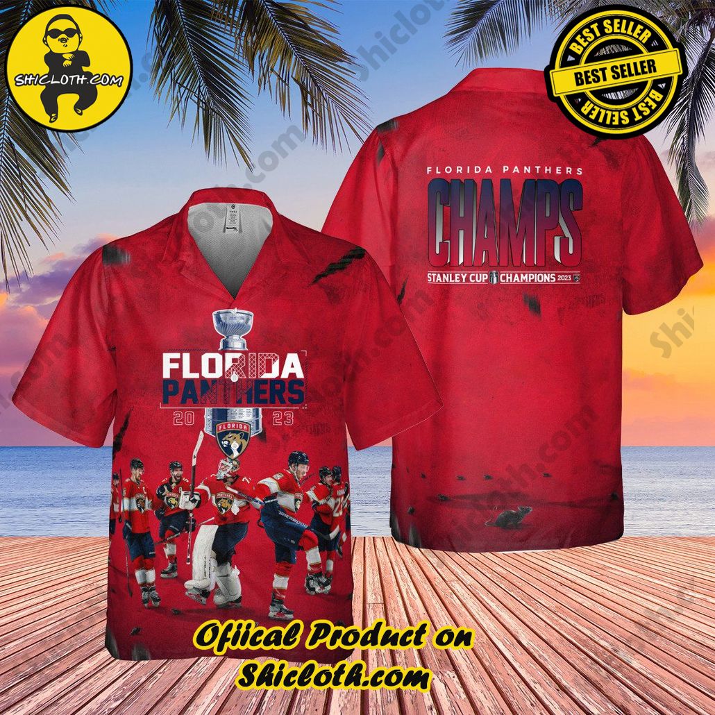 Florida Panthers Champions On Red Background 3D Hawaiian Shirt