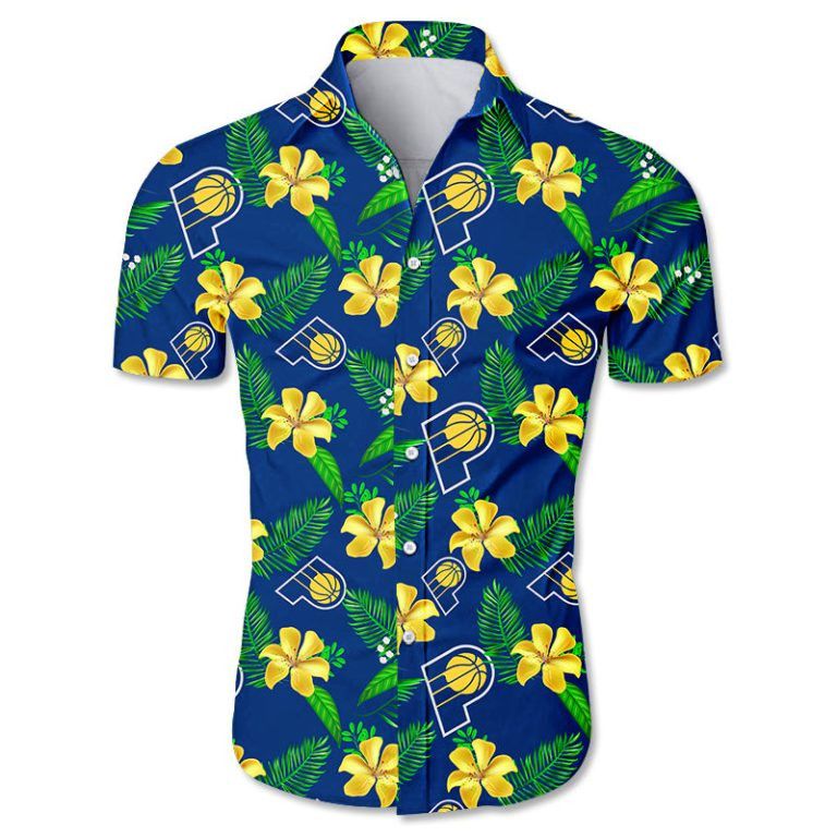 NBA Indiana Pacers Tropical Flowers Trendy Hawaiian Shirt Aloha Shirt
