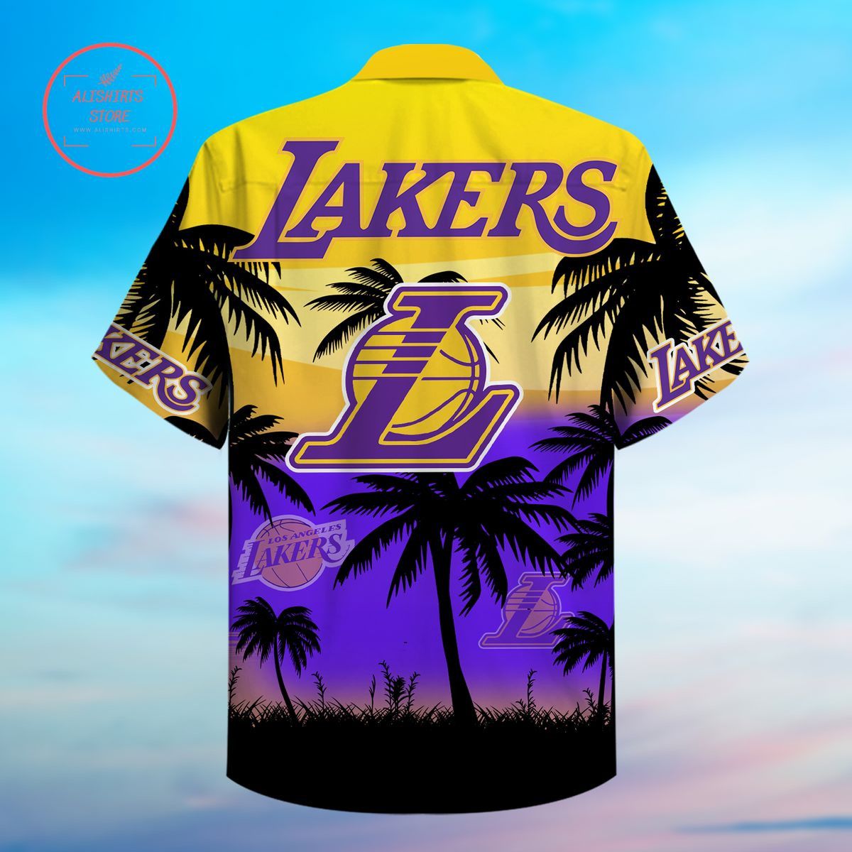 NBA Los Angeles Lakers Purple Golden Palm Beach Trendy Hawaiian Shirt V2 Aloha Shirt NBA Los Angeles Lakers Purple Golden Palm Beach Trendy Hawaiian Shirt V2 Aloha Shirt