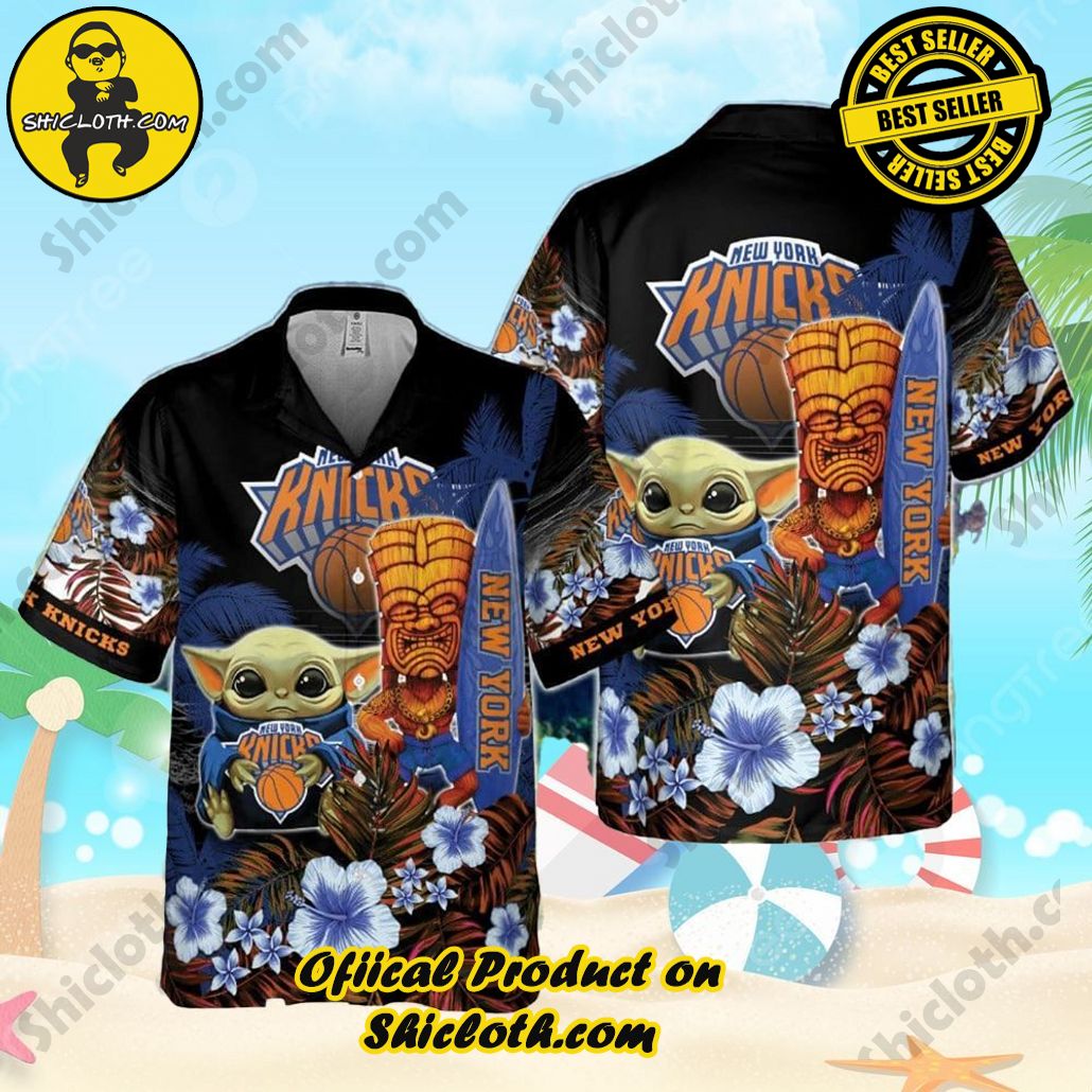 New York Knicks Baby Yoda National Basketball Hawaiian Shirt Association