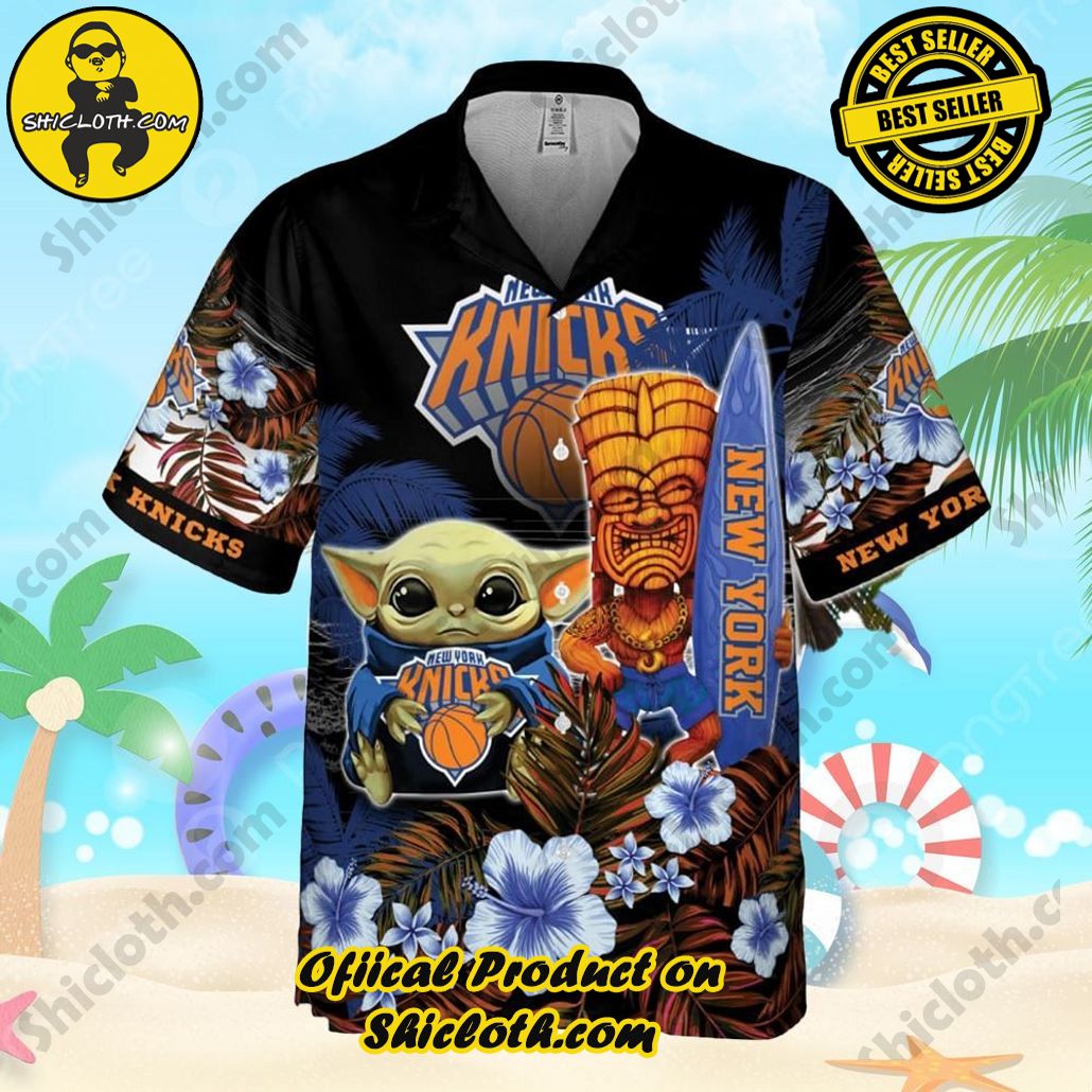 new york knicks baby yoda national basketball hawaiian shirt association 2