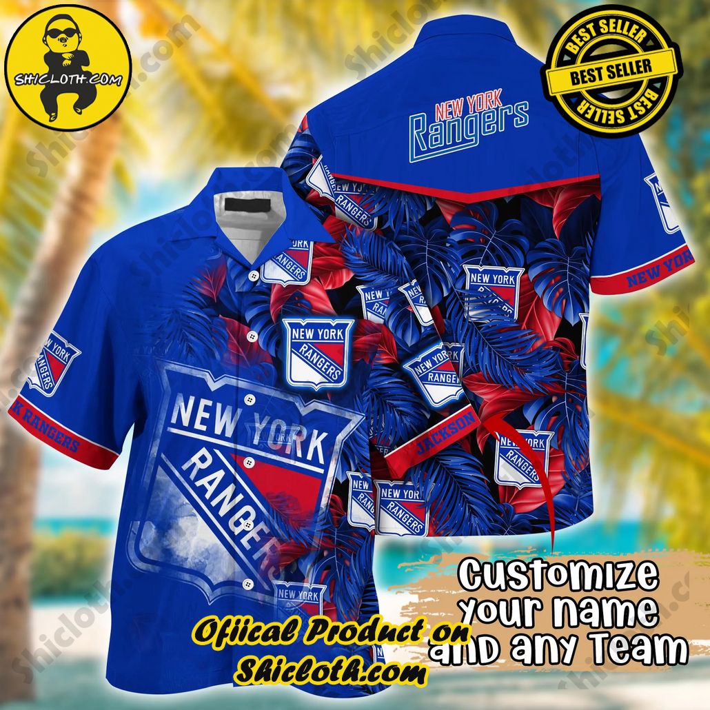 New York Rangers NHL Summer Hawaii Shirt And Tshirt Custom Aloha Shirt