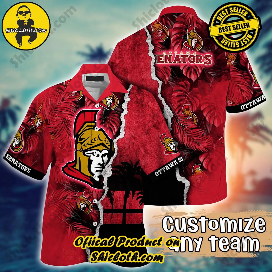 Ottawa Senators NHL Hawaiian Shirt Custom Umbrellas (For Sun) Aloha Shirt