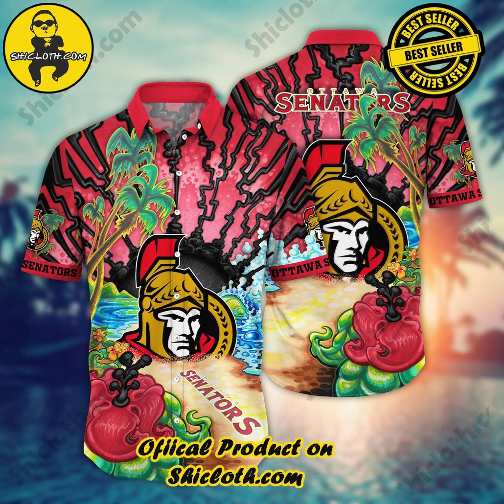 Ottawa Senators NHL Hawaiian Shirt Warm Nightstime Aloha Shirt