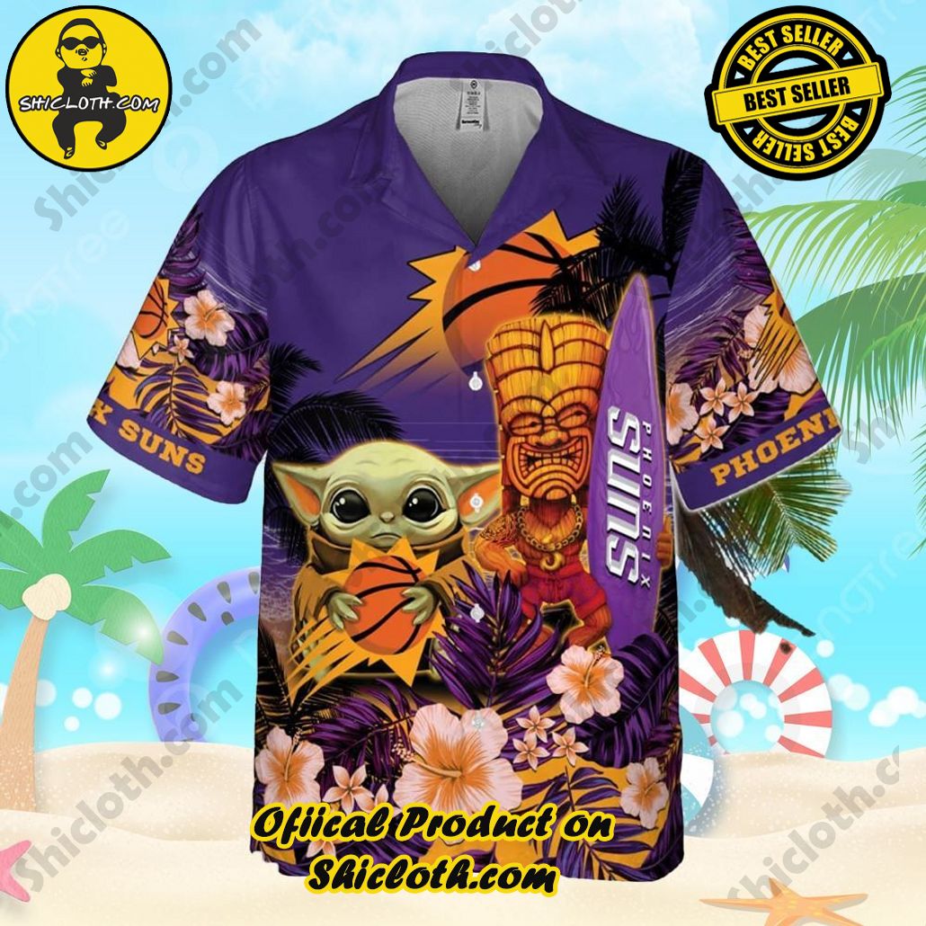 phoenix suns baby yoda national basketball association hawaiian shirt 2 u938G