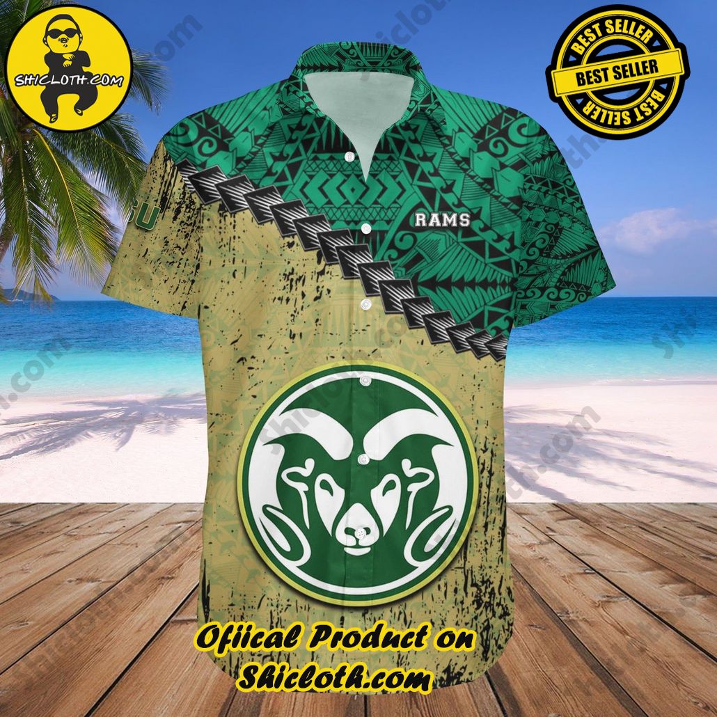Colorado State Rams Hawaii Shirt Grunge Polynesian Tattoo NCAA