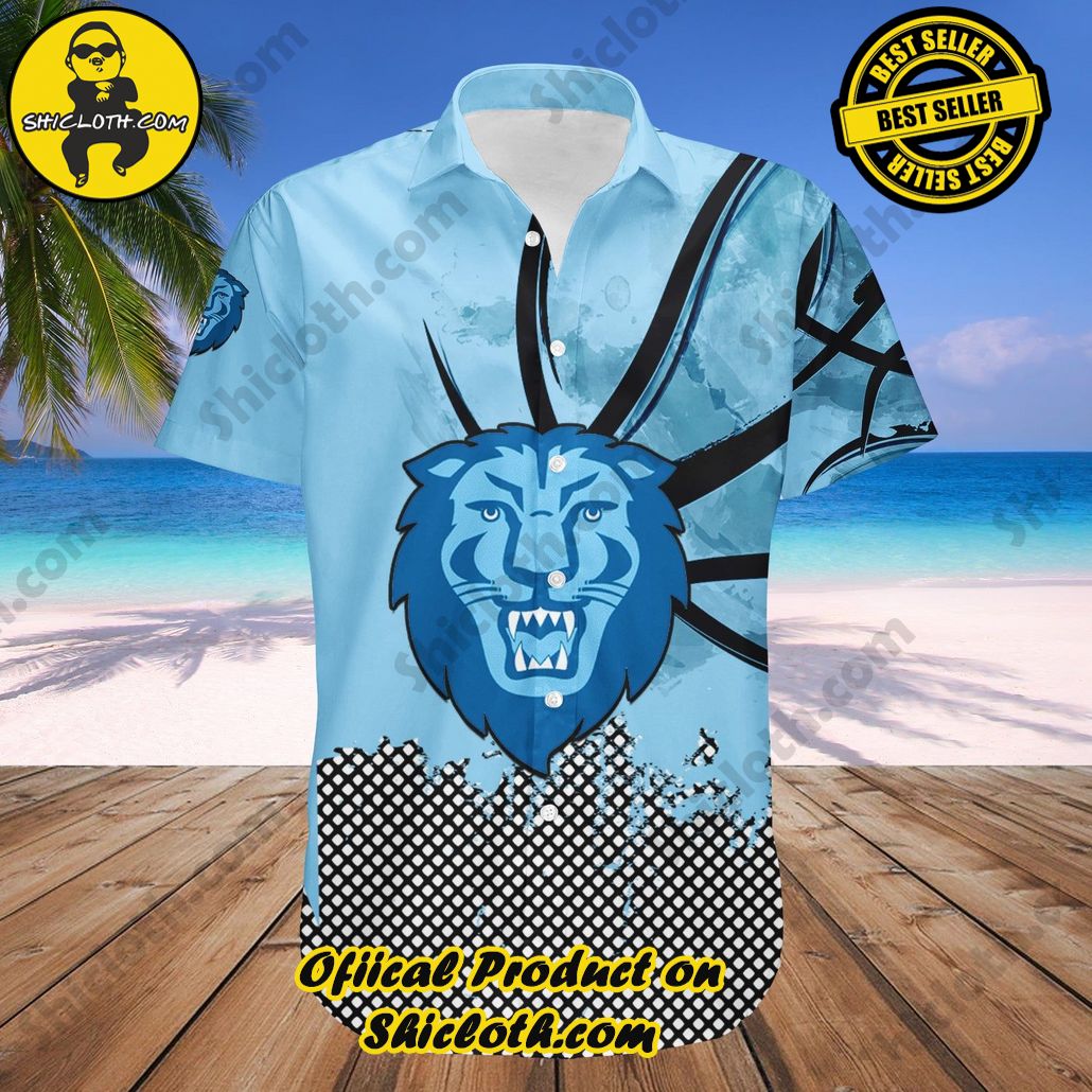 Columbia Lions Hawaii Shirt Basketball Net Grunge Pattern NCAA