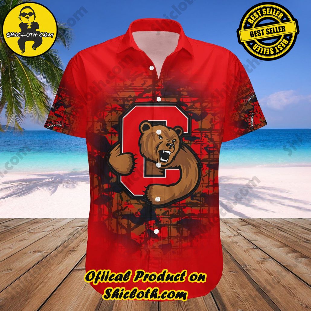 Cornell Big Red Hawaii Shirt Camouflage Vintage NCAA