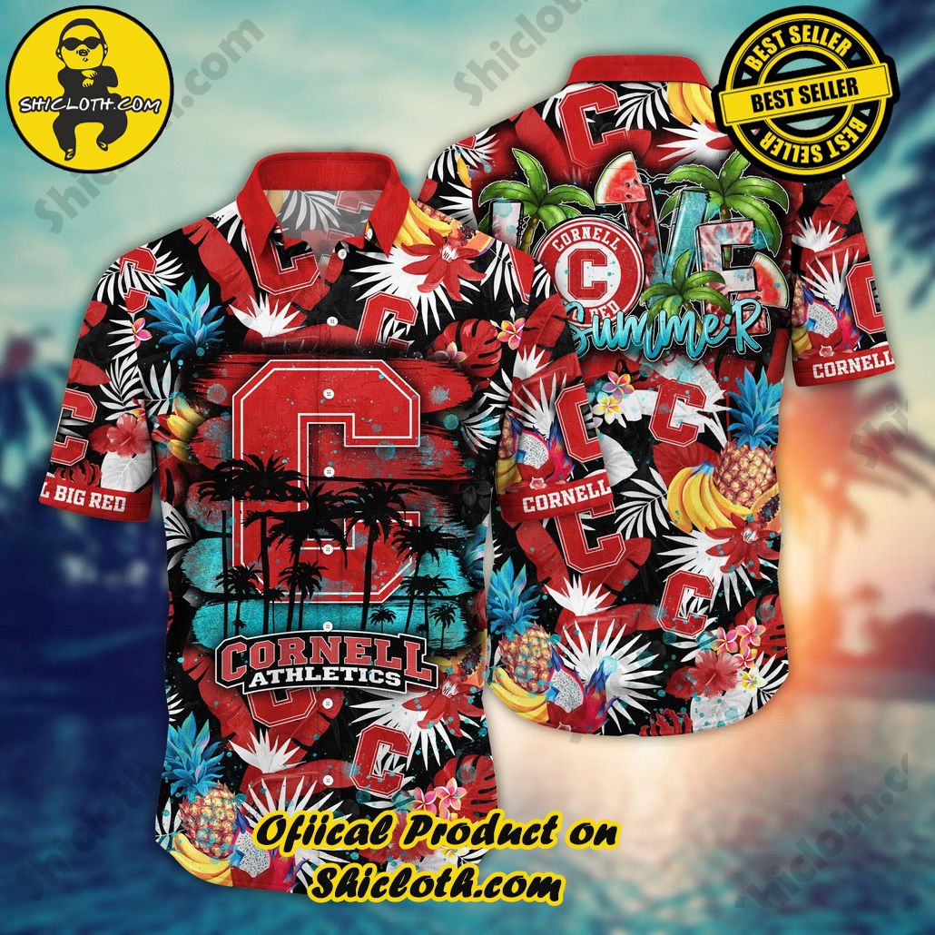 Cornell Big Red NCAA Hawaiian Shirt Beach Ballstime Aloha Shirt