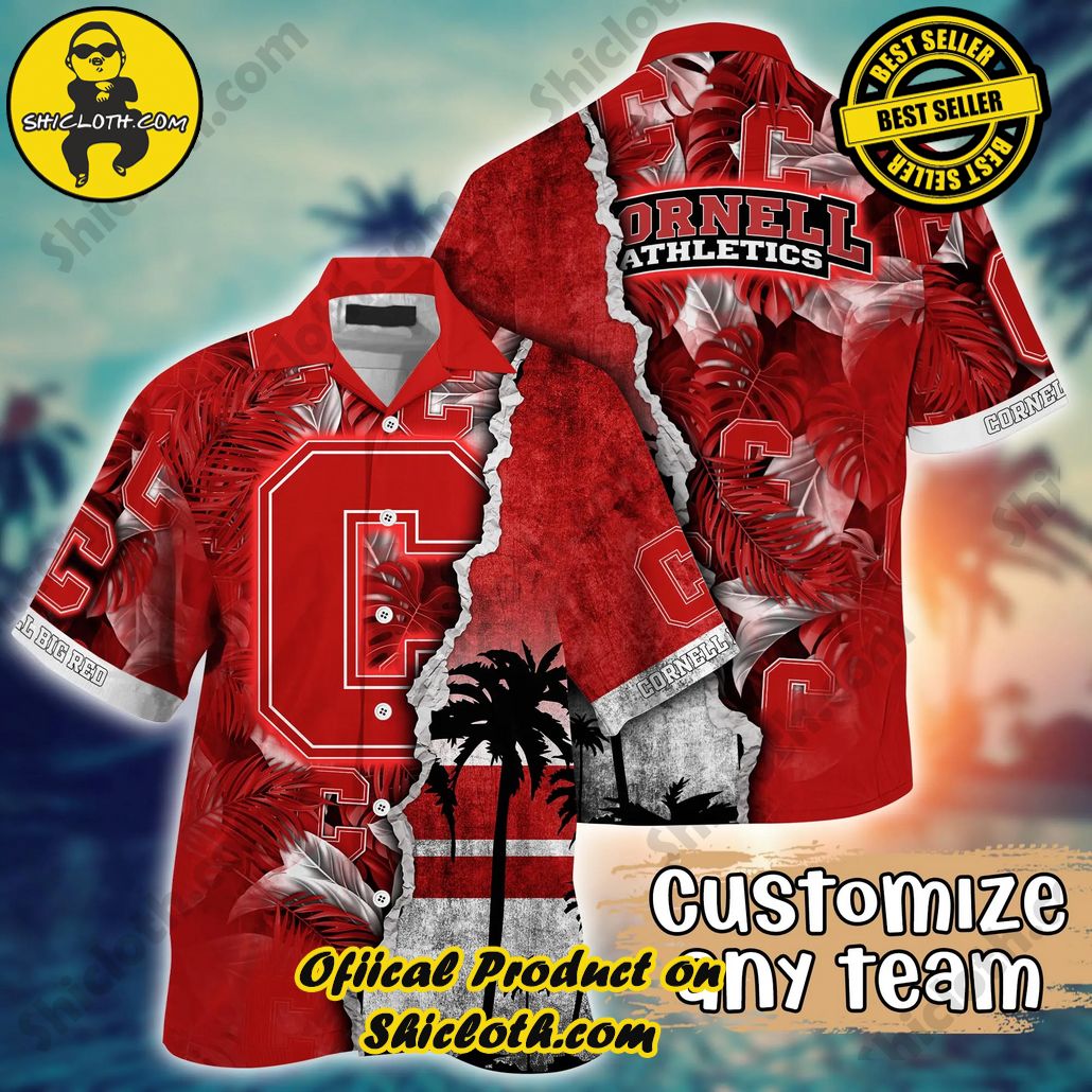 Cornell Big Red NCAA Hawaiian Shirt Custom Vacation Spots Aloha Shirt