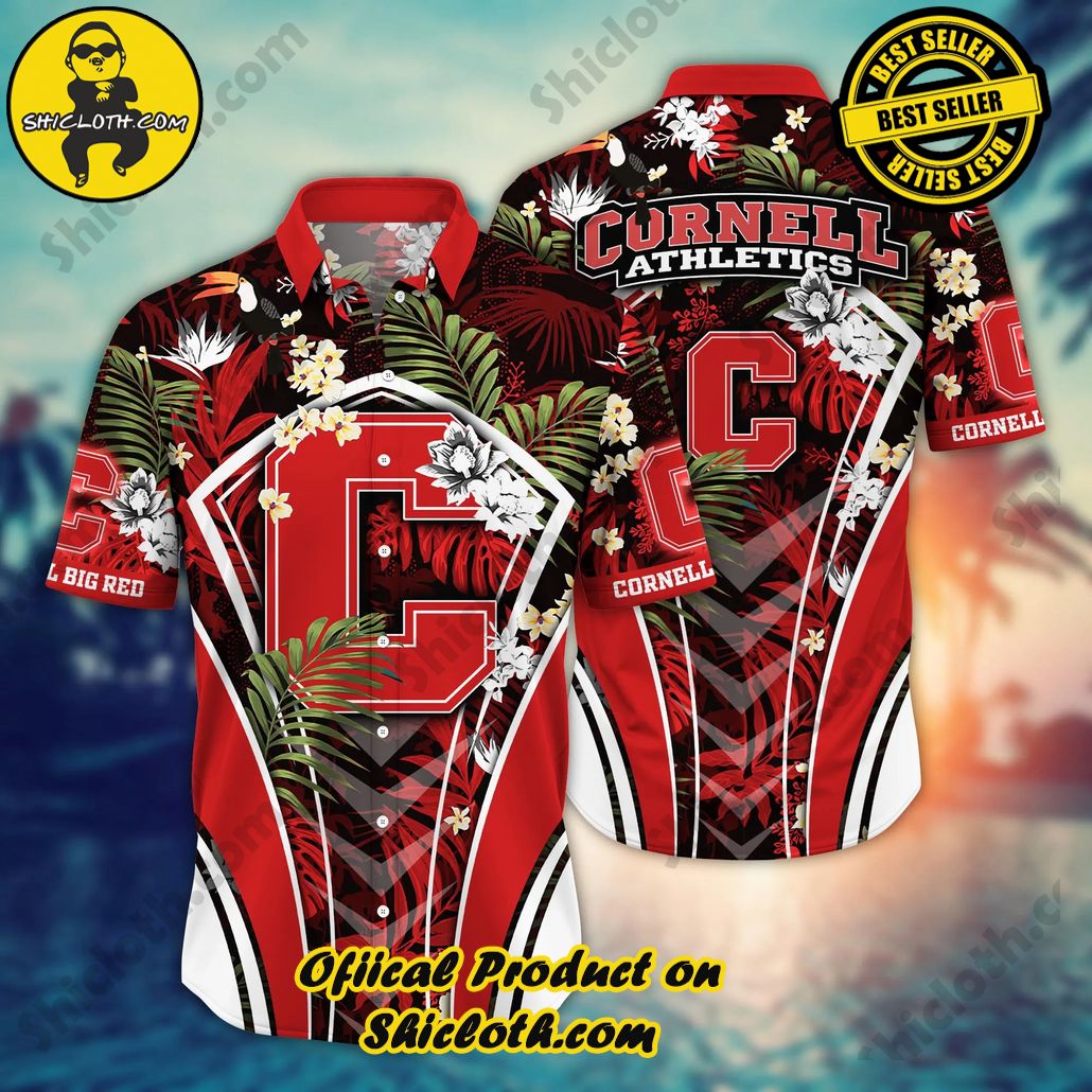 Cornell Big Red NCAA Hawaiian Shirt Sunshine Aloha Shirt