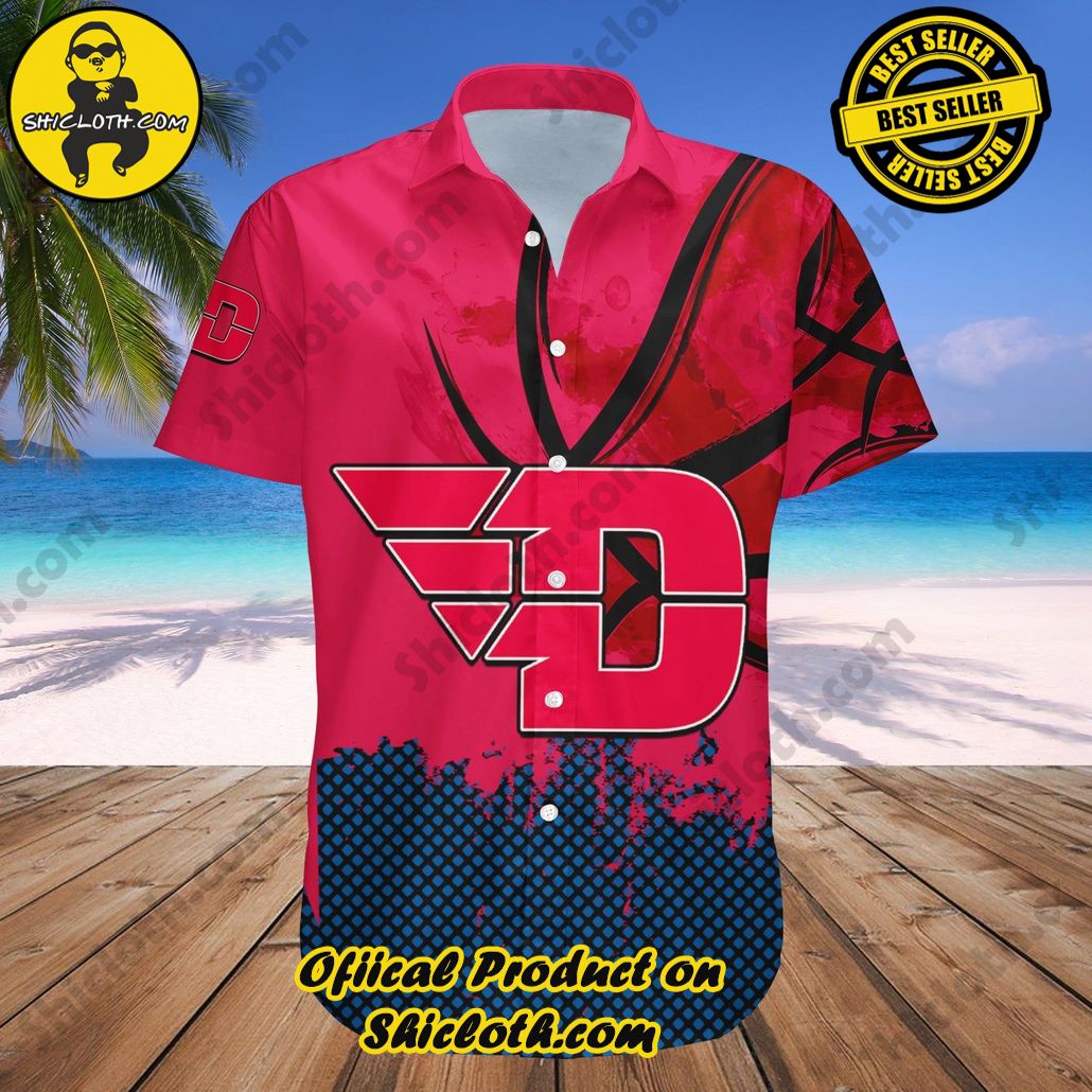 Dayton Flyers Hawaii Shirt Basketball Net Grunge Pattern NCAA