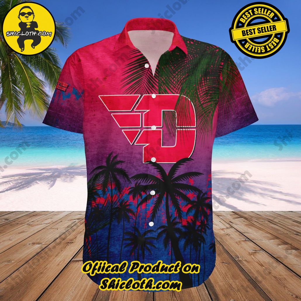 Dayton Flyers Hawaii Shirt Coconut Tree Tropical Grunge NCAA