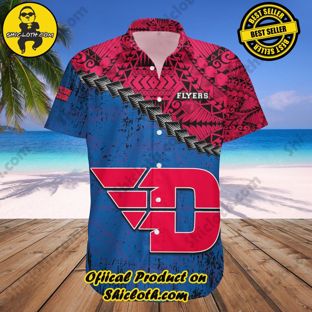 Dayton Flyers Hawaii Shirt Grunge Polynesian Tattoo NCAA