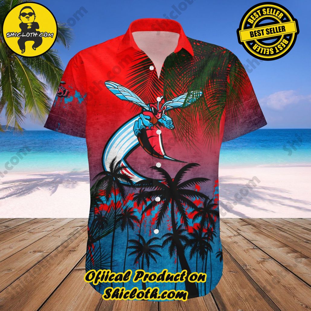 Delaware State Hornets Hawaii Shirt Coconut Tree Tropical Grunge NCAA