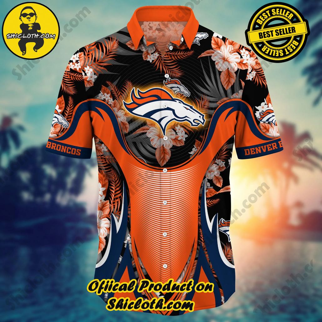 Denver Broncos NFL Hawaiian Shirt Sea Breeze Tournament Play Shirts