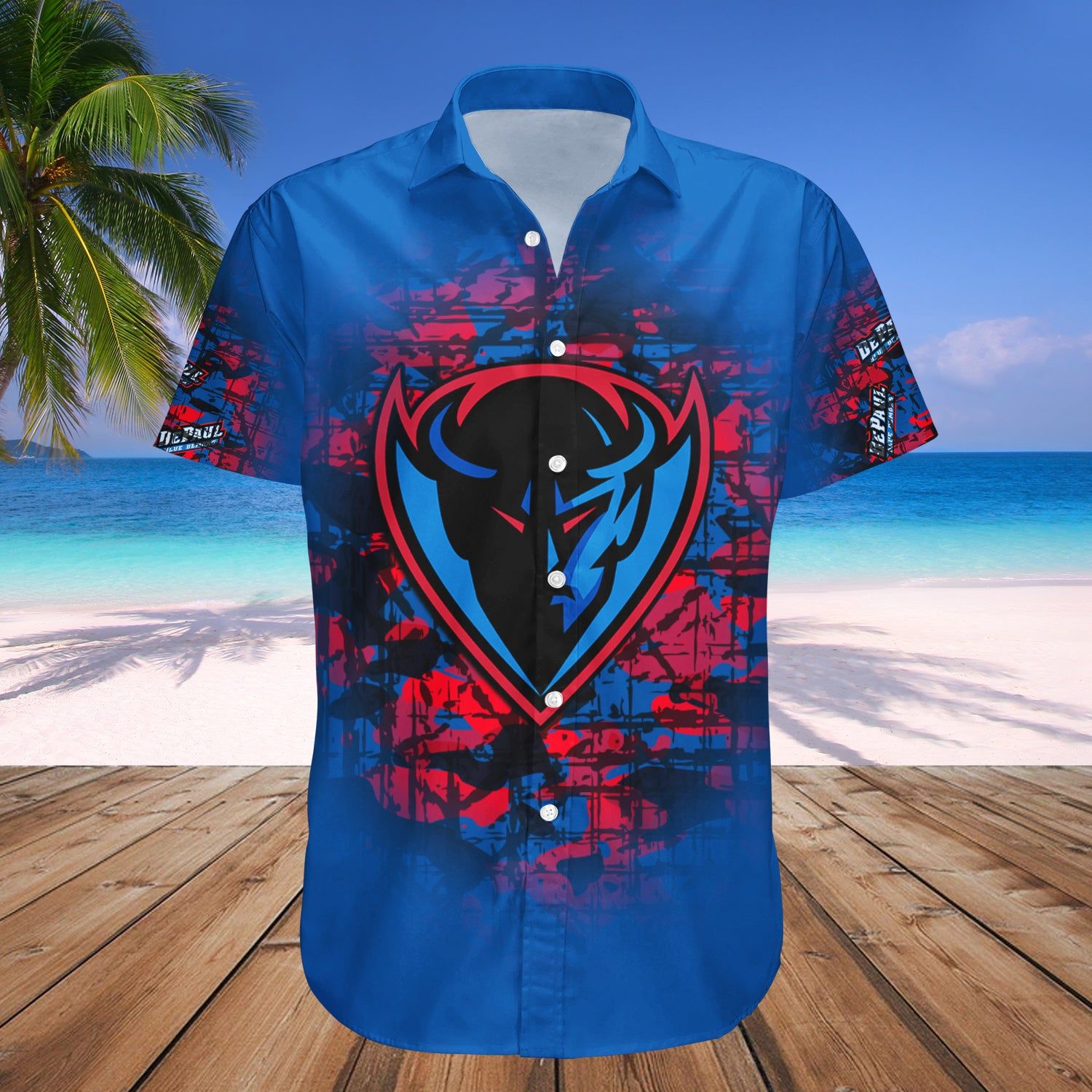 Depaul Blue Demons Hawaii Shirt Camouflage Vintage NCAA
