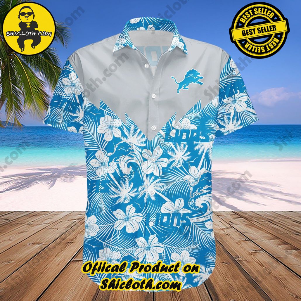 Detroit Lions Hawaii Shirt Tropical Seamless- NFL