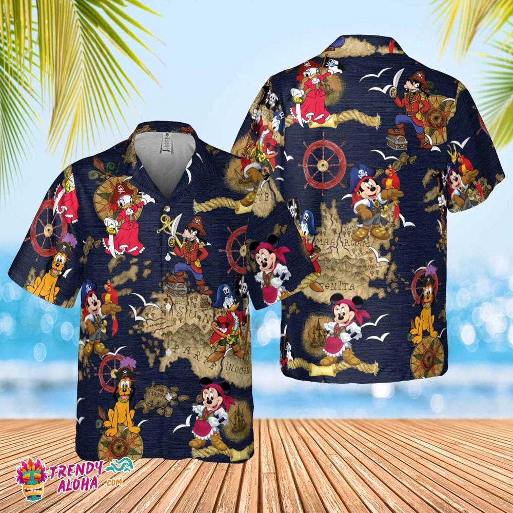 Disney Pirates Of Caribbean Hawaiian Shirt Mickey And Friends A Pirates Life Summer Hawaiian Mickey Disney Cruise Tee Funny Holiday Gift