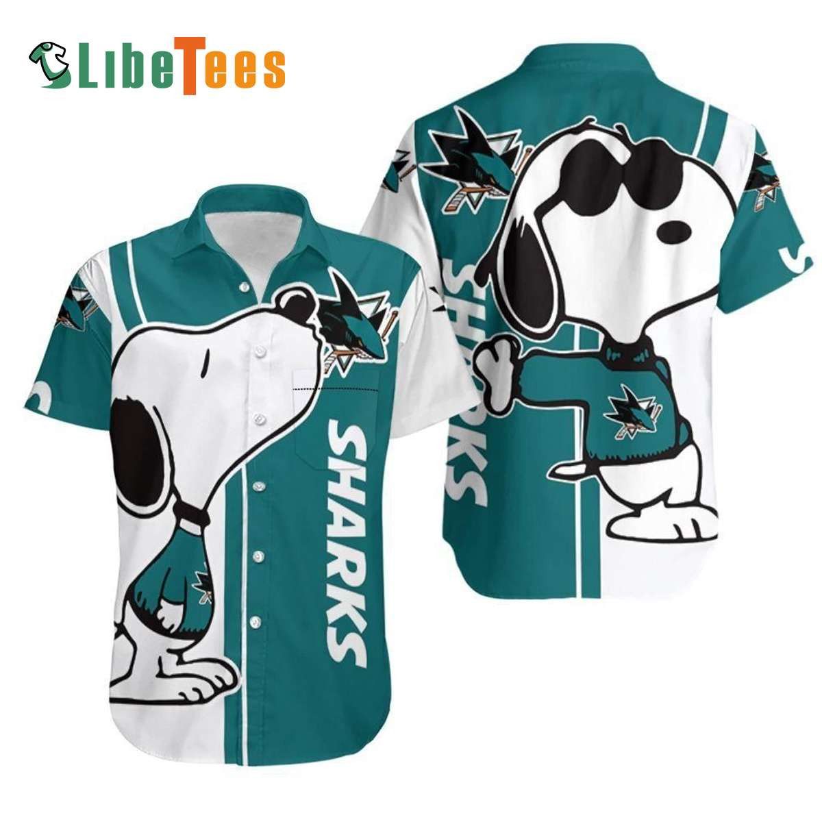 Dolphins and Sharks Dual Themed Button Down Hawaiian Shirt